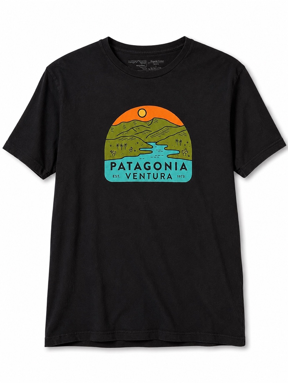 Patagonia Ventura Graphic Tee Organic Cotton Black T-Shirt Mens Medium